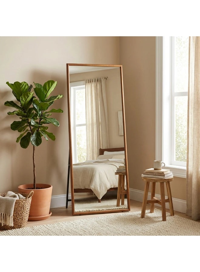 بيتي مرايا ستاند إطار خشب مقاس ( 180*70 ) سم - بني - Image 1